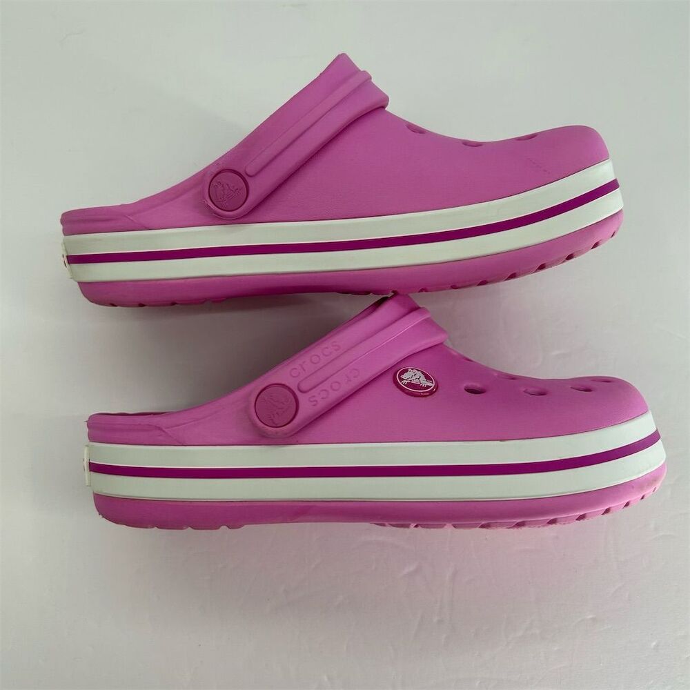 Crocs Crocband Girls Size 3 Pink Clogs Sandals Casual Shoes - Picture 6 of 11